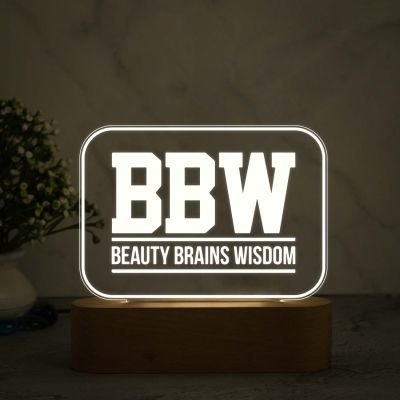 3D Illusion (BBW) Beauty Brains Wisdom Engraved night lamp with Warm White Light Gift for Mom Sister Dadi , Best Gift for Women Day , Appreciation Gifts for Women